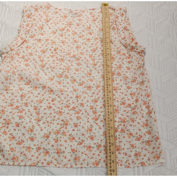 GAP blouse womens Floral Print Sleeveless peach 
Pocket‎ Casual Cute dainty  S - Picture 8 of 10